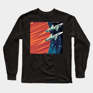 Retro futuristic spaceships Long Sleeve T-Shirt